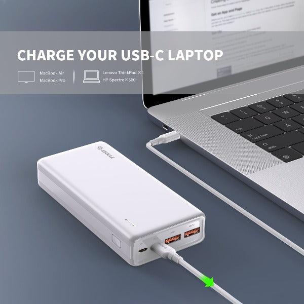 Esoulk Power Bank 20,000mAh PD & Dual Fast Charge USB Power Bank White - Best Cell Phone Parts Distributor in Canada, Parts Source Esoulk Power Bank 20,000mAh PD & Dual Fast Charge USB Power Bank White - Best Cell Phone Parts Distributor in Canada, Parts Source